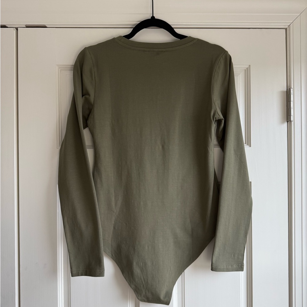MANGOPOP Women's Crew Neck Long Sleeve Bodysuit NWT - Picture 5 of 6